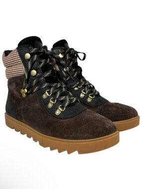 SOREL Joan of Arctic Next Lite Hiker Boots Blackened Brown Waterproof Leather